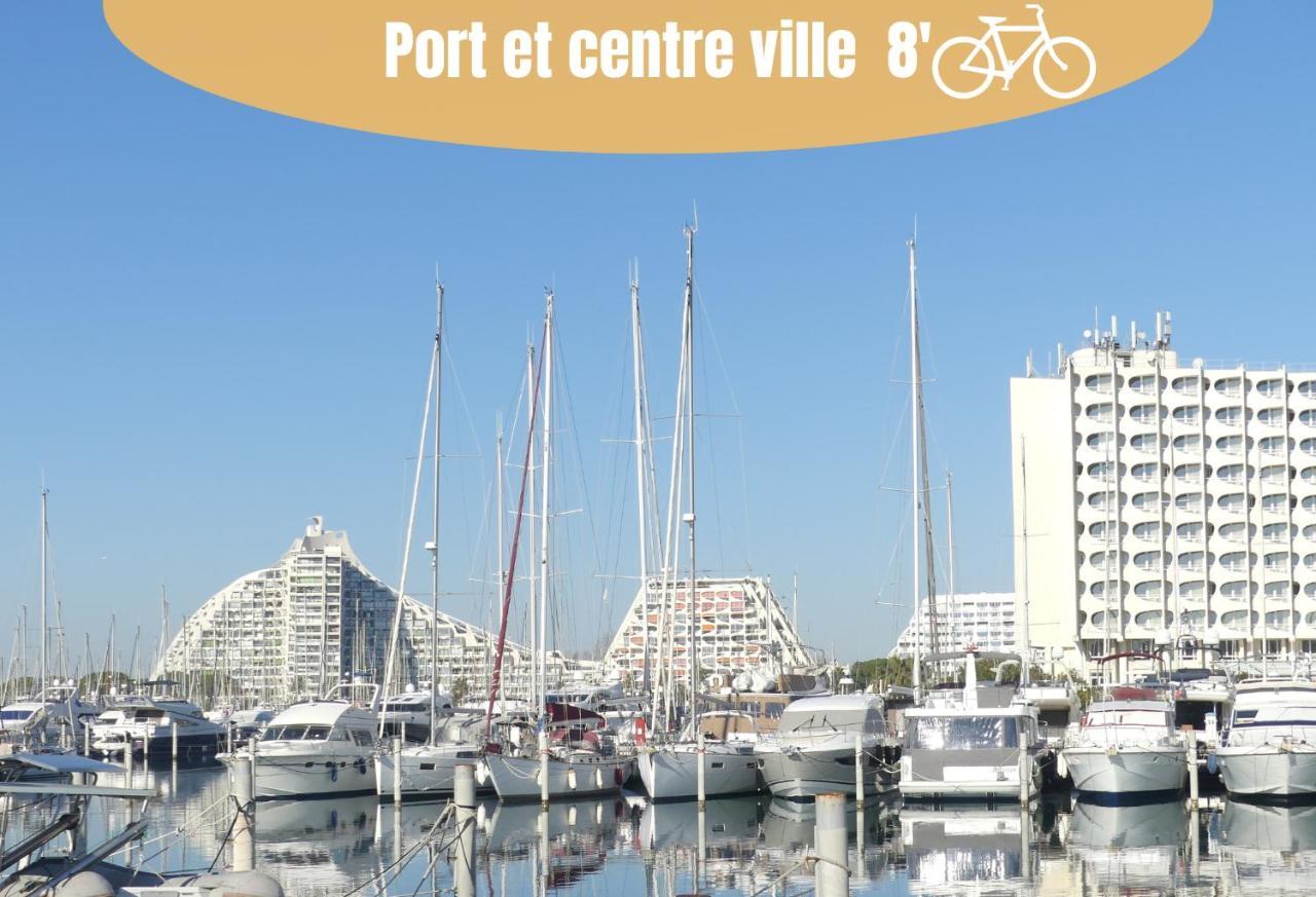 NEW - Studio cosy - Plages à 5min - Parking privé - WIFI - Commerces au pied du bâtiment La Grande-Motte Exterior foto