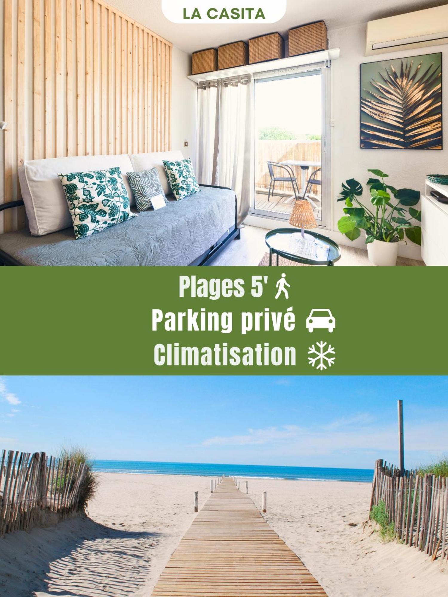 NEW - Studio cosy - Plages à 5min - Parking privé - WIFI - Commerces au pied du bâtiment La Grande-Motte Exterior foto